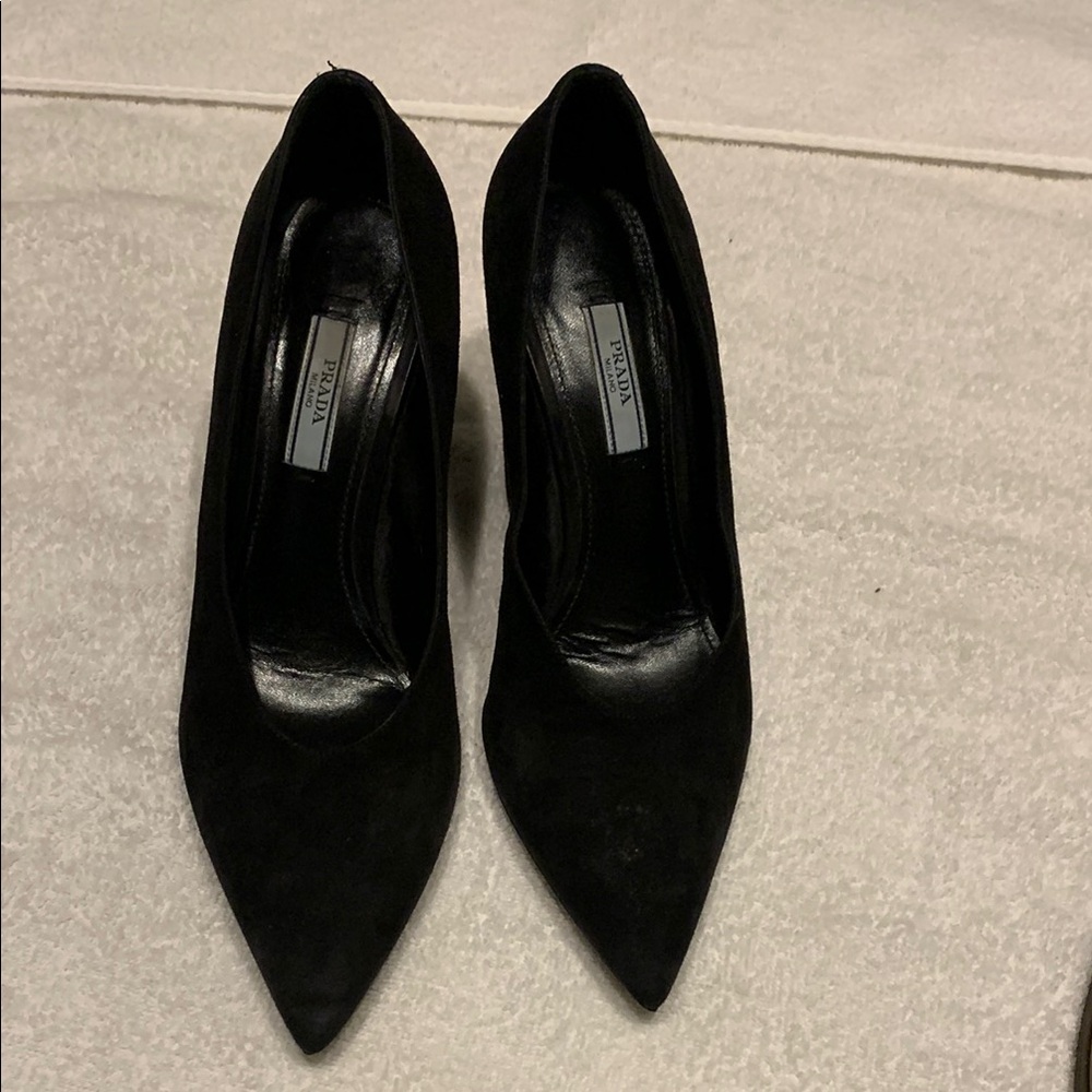 Prada Women's Black Suede Heels - Picture 1 of 4